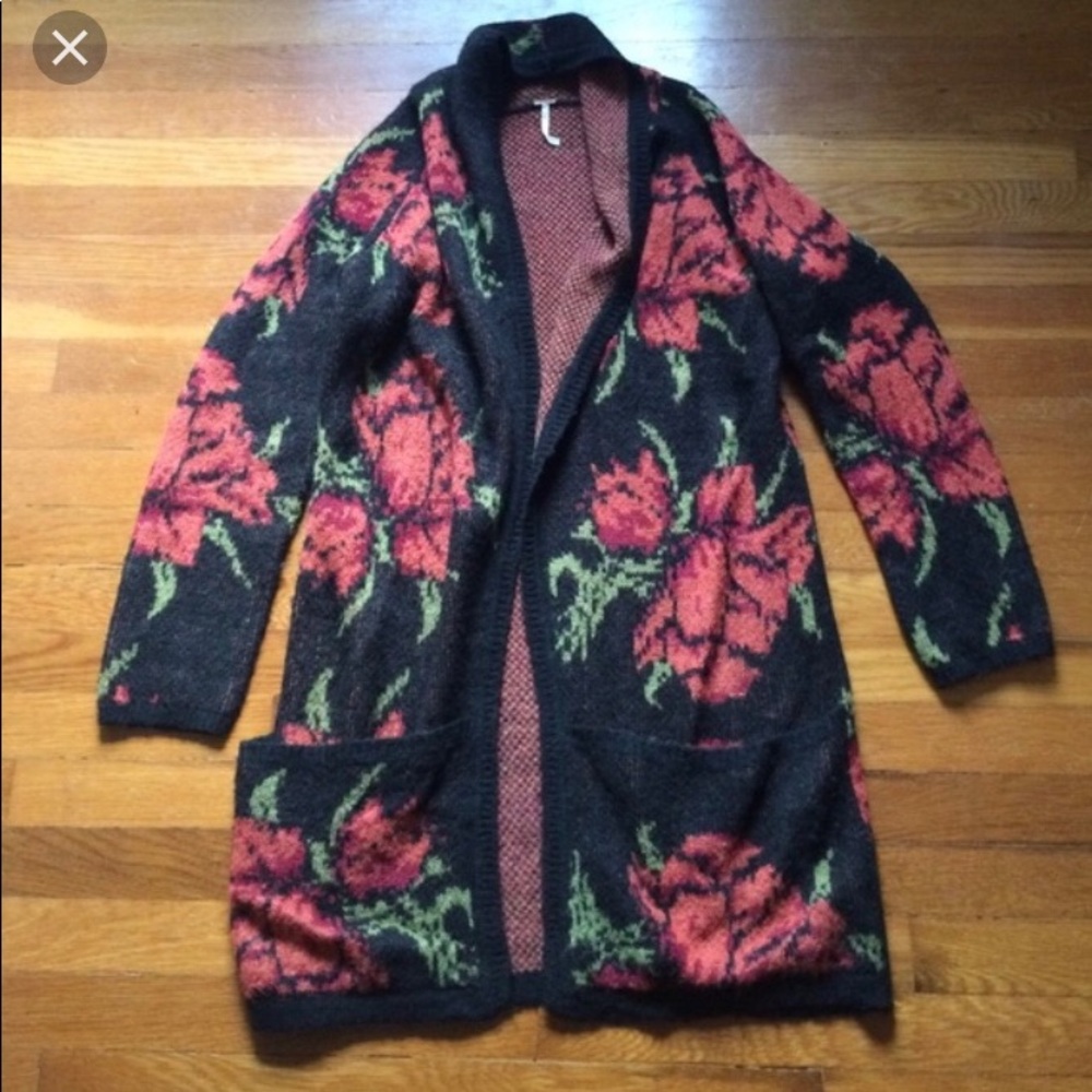 free people floral cardigan